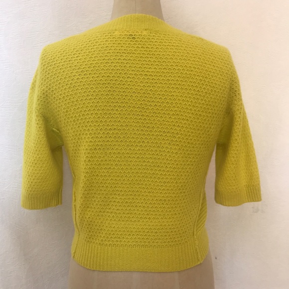 Rebecca Taylor cashmere chartreuse sweater - Picture 3 of 10